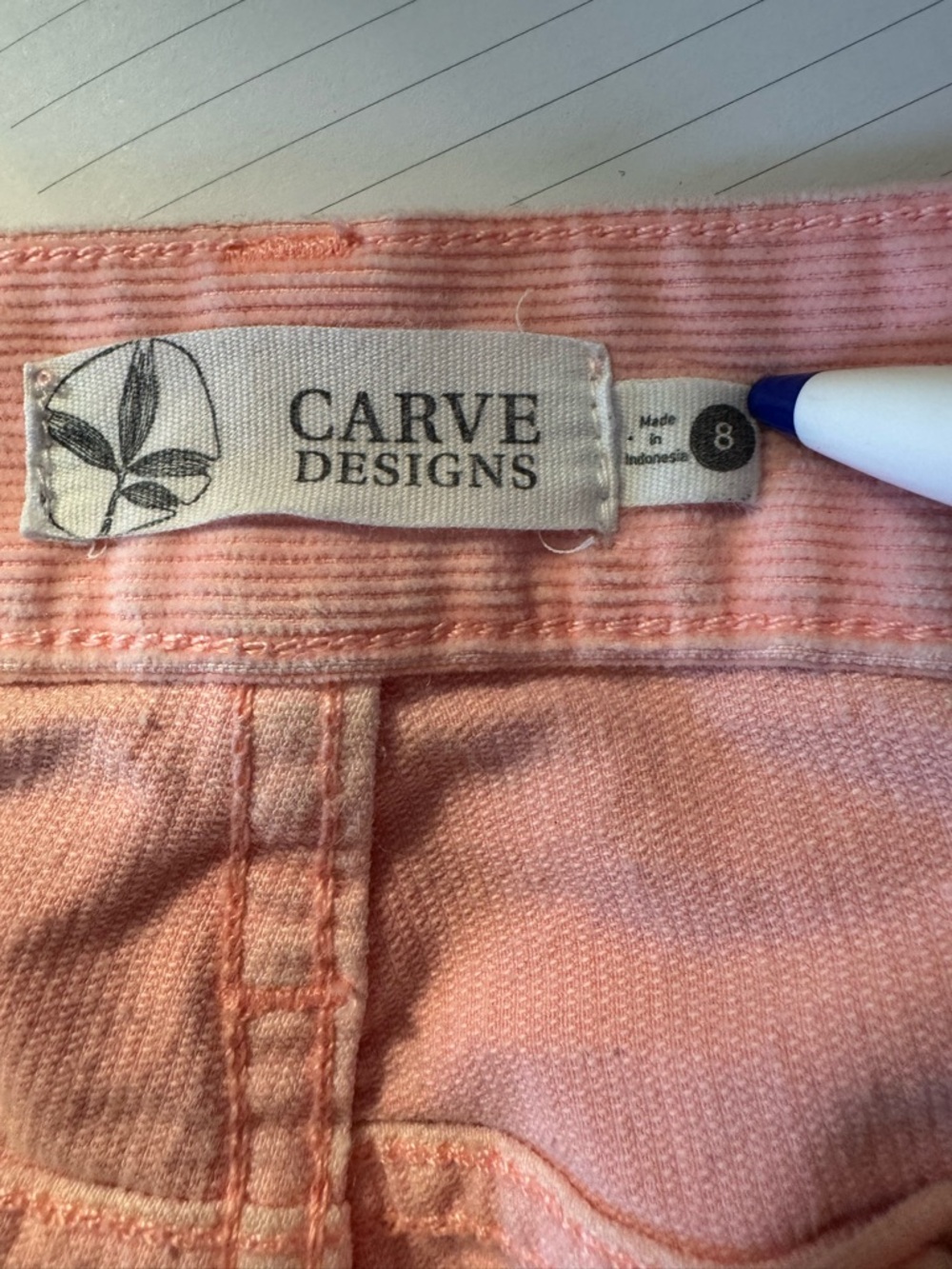 Carve Designs, 9inch, Pink Cutoff Shorts - Picture 3 of 4